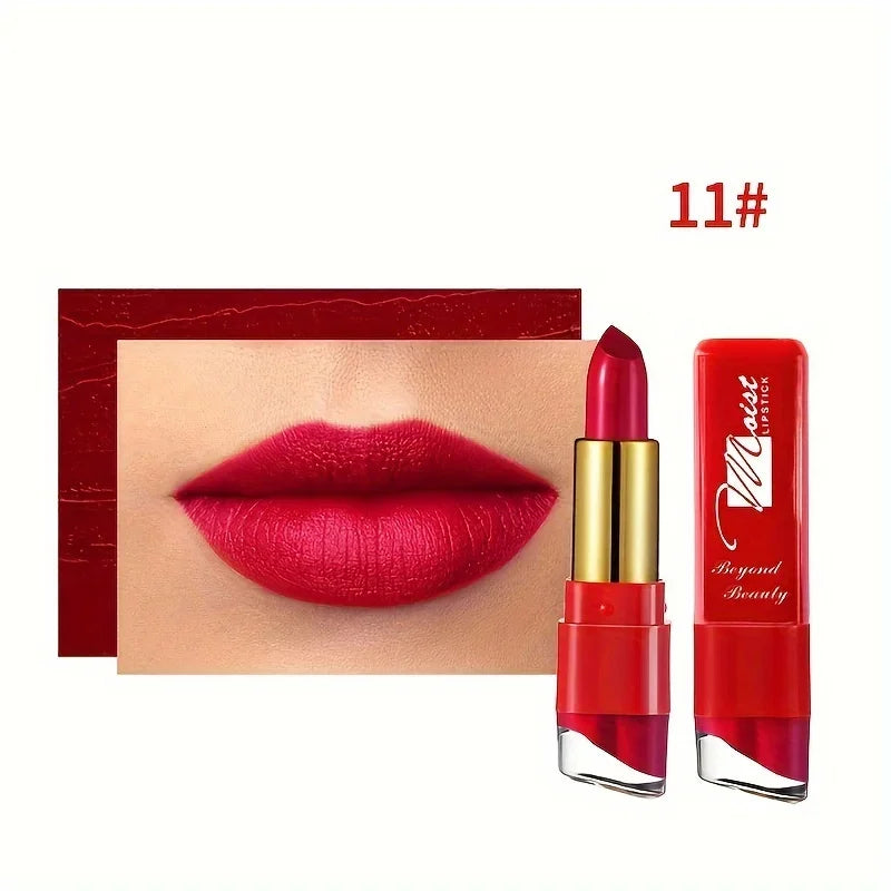12 Colors Creamy Moisturizing Lipstick, Long Lasting Lipstick Leaning Tower Women and Schoolgirl Makeup Beginners Lip Makeup