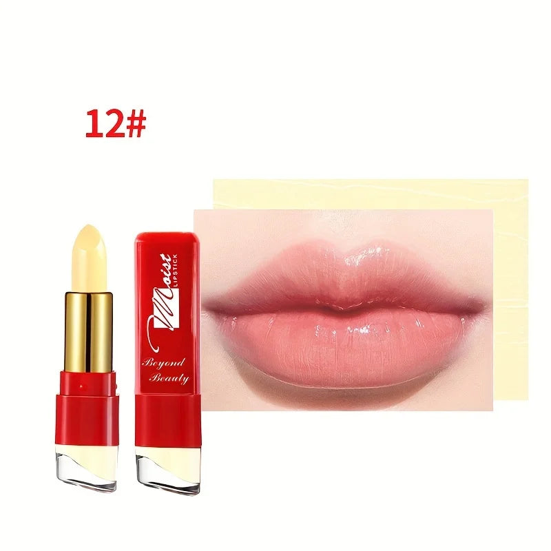 12 Colors Creamy Moisturizing Lipstick, Long Lasting Lipstick Leaning Tower Women and Schoolgirl Makeup Beginners Lip Makeup