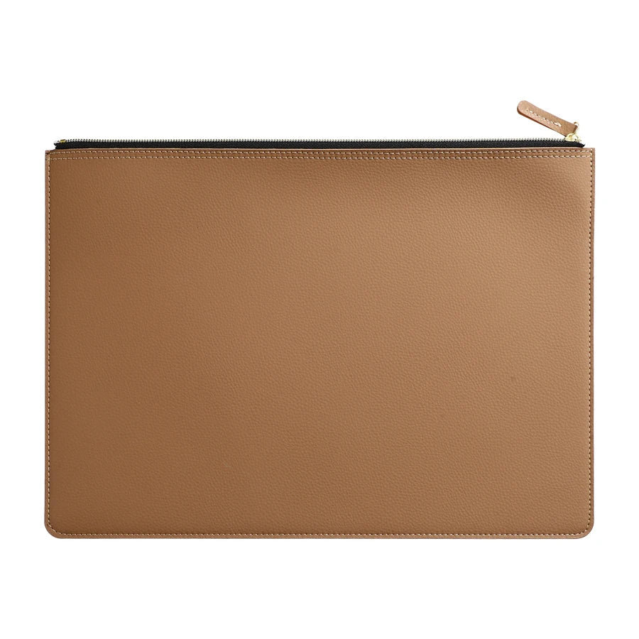 Leather Business A4 File Folder Zipper Document Bag Contract File Organizer Briefcase Portfolio,Bag For Contract/Invoice Storage