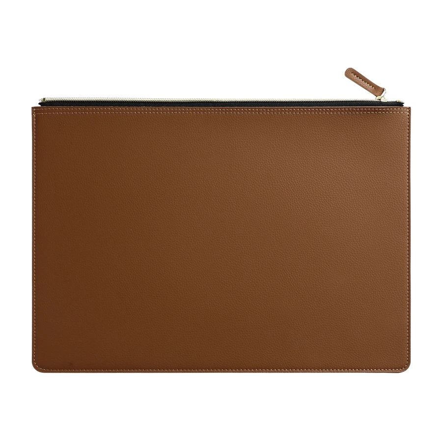 Leather Business A4 File Folder Zipper Document Bag Contract File Organizer Briefcase Portfolio,Bag For Contract/Invoice Storage