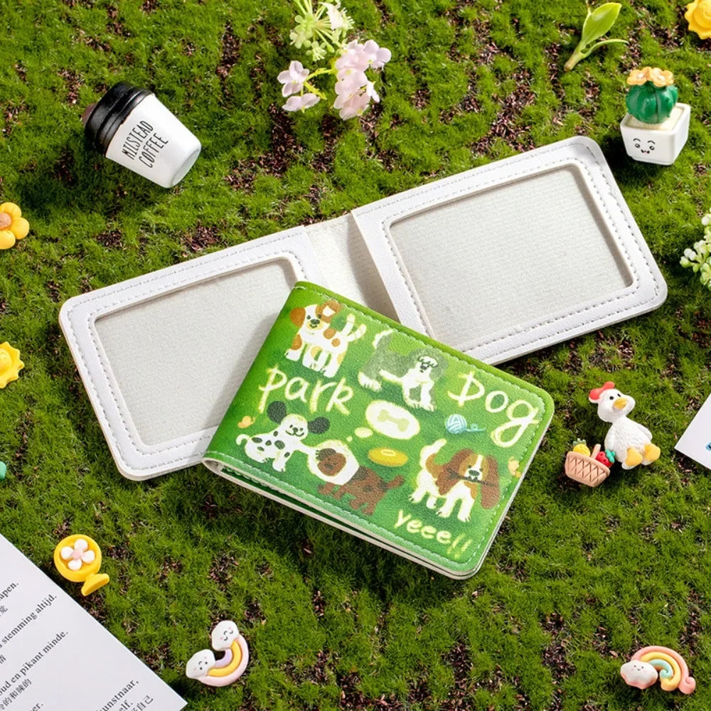 Vintage Bear and Rabbit Short Wallet Multi Slot Portable Money Bag PU Coin Purse Girl