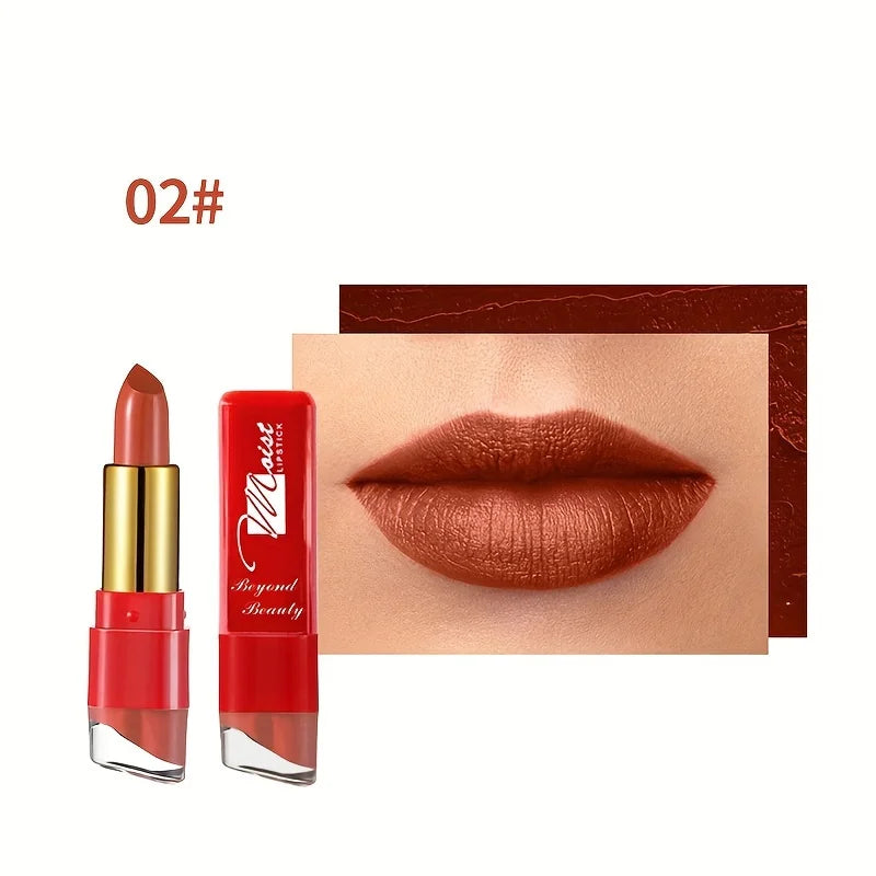 12 Colors Creamy Moisturizing Lipstick, Long Lasting Lipstick Leaning Tower Women and Schoolgirl Makeup Beginners Lip Makeup
