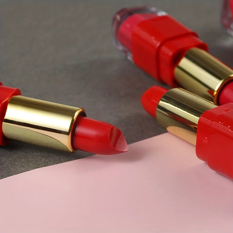 12 Colors Creamy Moisturizing Lipstick, Long Lasting Lipstick Leaning Tower Women and Schoolgirl Makeup Beginners Lip Makeup