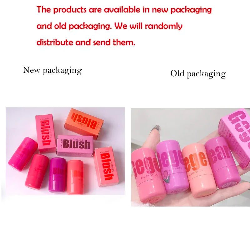 Lip and cheek blush stick color change brightening natural saturation student girl