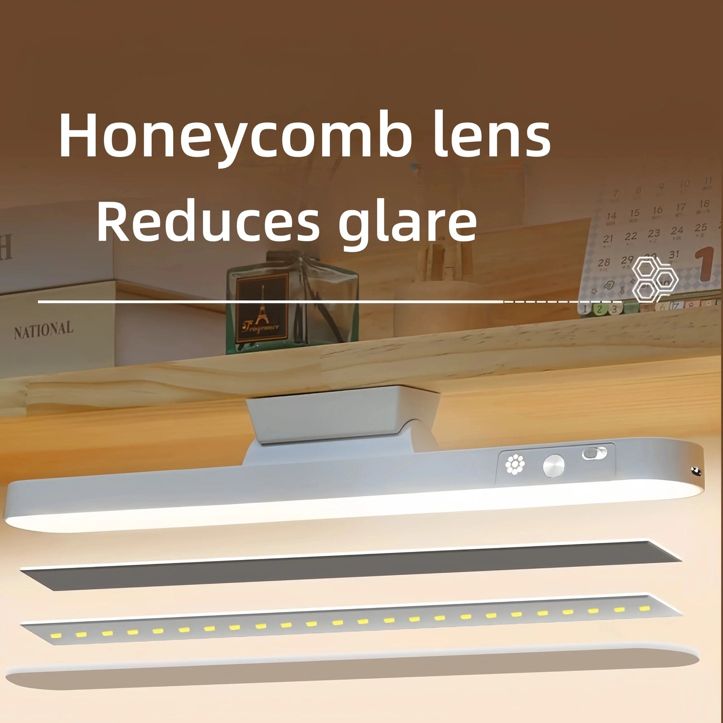 LED Table Lamp Magnetic Hanging USB Rechargeable Desk Lamp 3 Color Reading Light Dimmable Cabinet Closet Wardrobe Night Light