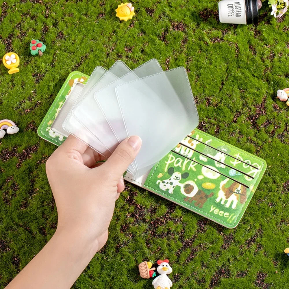 Vintage Bear and Rabbit Short Wallet Multi Slot Portable Money Bag PU Coin Purse Girl