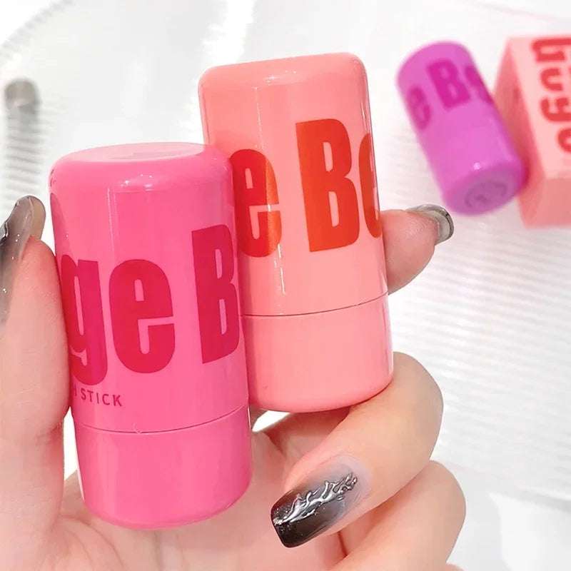 Lip and cheek blush stick color change brightening natural saturation student girl