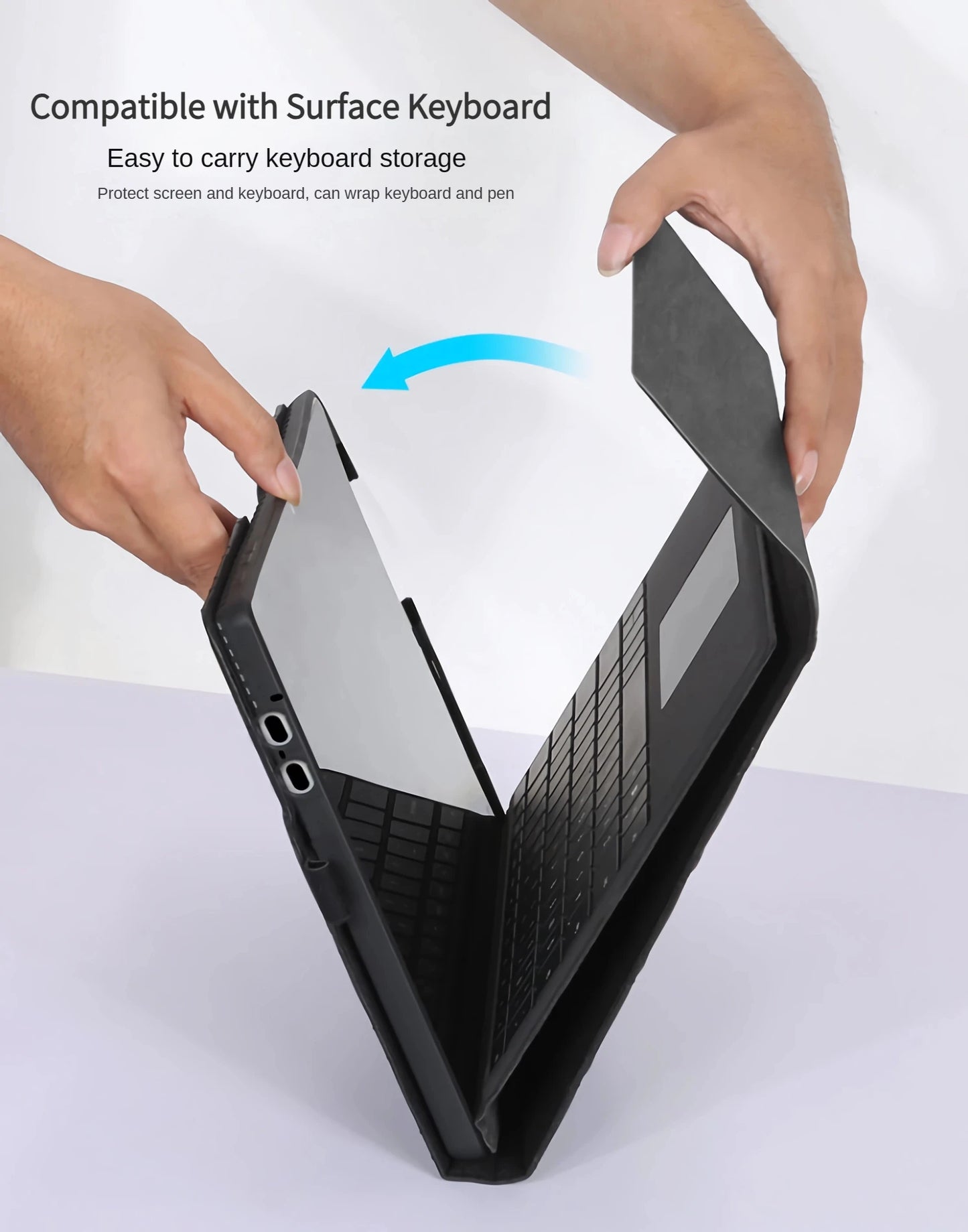 Business Cover for Microsoft Surface Pro 11/10/9 Portfolio Case 13inch Multiple Angle Stand Tpu Shell Compatible with Keyboard