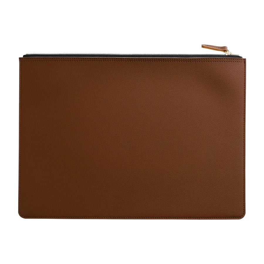 Leather Business A4 File Folder Zipper Document Bag Contract File Organizer Briefcase Portfolio,Bag For Contract/Invoice Storage