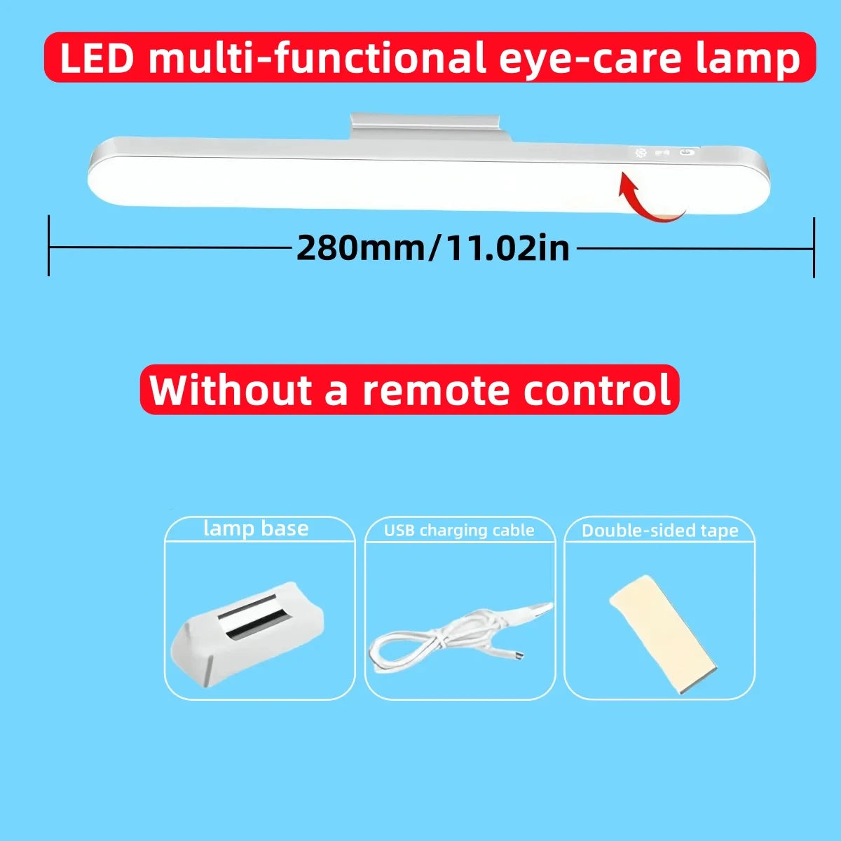 LED Table Lamp Magnetic Hanging USB Rechargeable Desk Lamp 3 Color Reading Light Dimmable Cabinet Closet Wardrobe Night Light