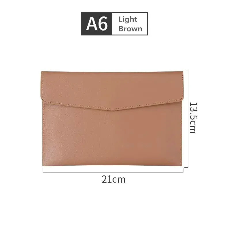 MoeTron Leather Document Bag A5 Envelope Document Holder Quality PU Leather A6 Document Pouch Femme Document Organizer File Bag