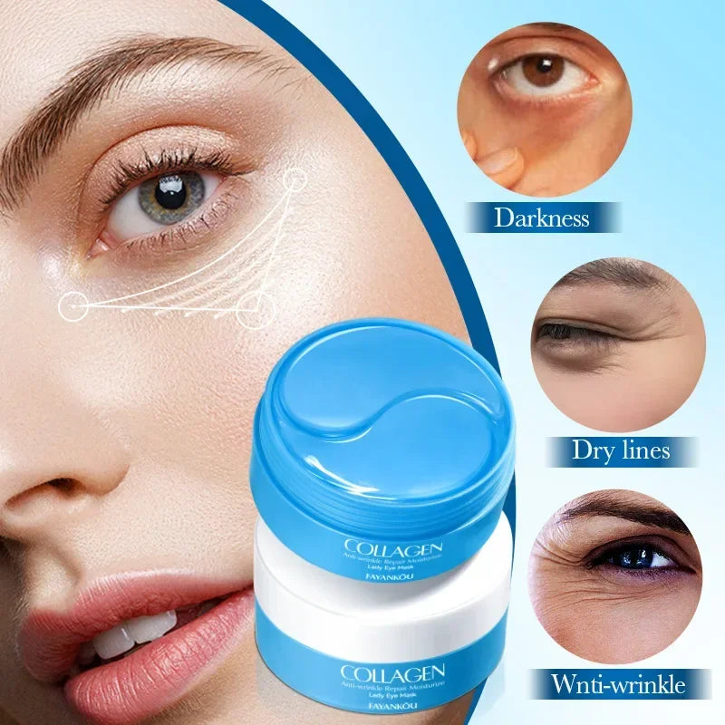 60pcs/box Crystal Collagen Eye Mask Anti Dark Circles Remove Eye Bags Firming Moisturizing Eye Patches Gel Pads Eyes Skin Care