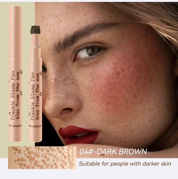 Waterproof Freckle Pen Natural Lifelike Fake Freckles Pen for Lasting Look Dot Spot Pen Makeup for Women Makep Light/Dark Brown