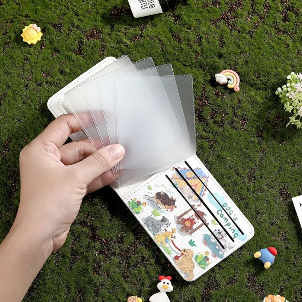 Vintage Bear and Rabbit Short Wallet Multi Slot Portable Money Bag PU Coin Purse Girl