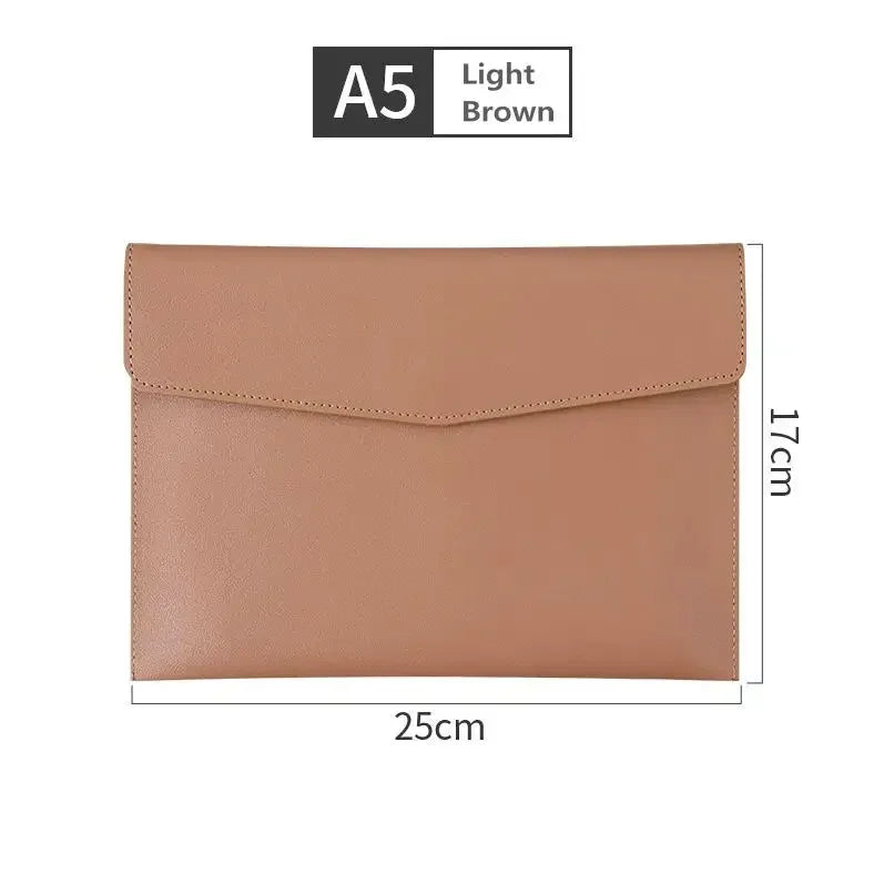 MoeTron Leather Document Bag A5 Envelope Document Holder Quality PU Leather A6 Document Pouch Femme Document Organizer File Bag